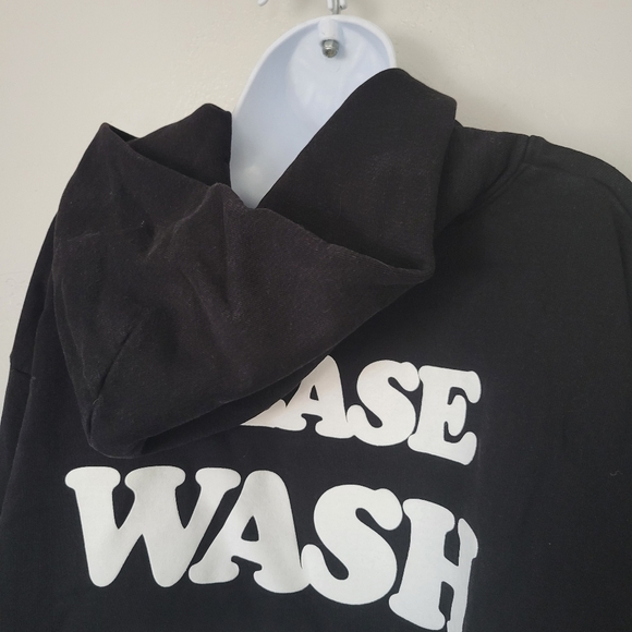 Talentless Unisex Large Black Hoodie Pullover Sweatshirt Please Wash Your Hands - Picture 5 of 7